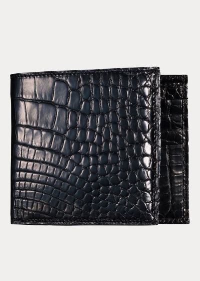 Carteras Ralph Lauren Hombre Negros - Alligator Hipster - CYGFD6491